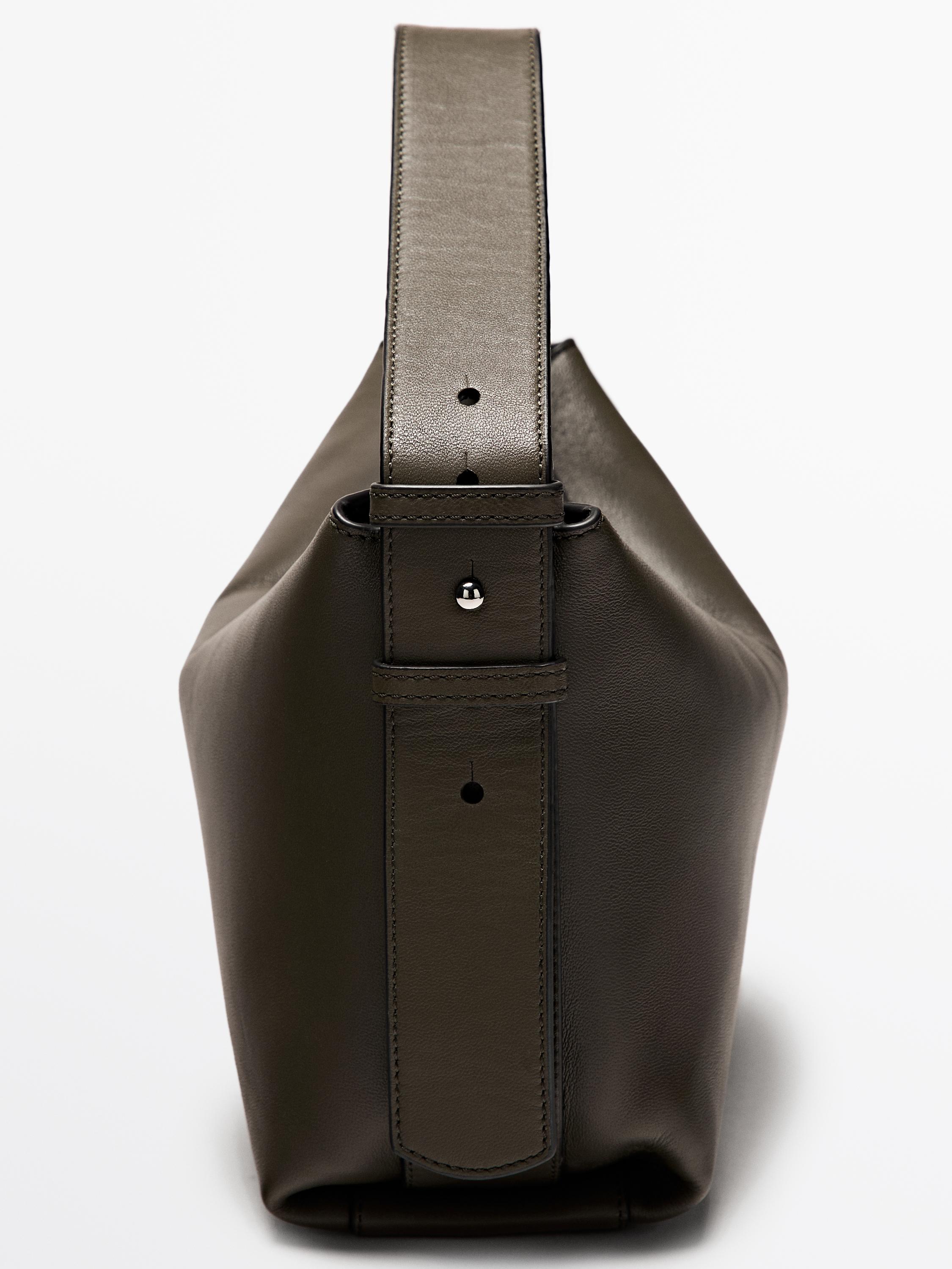 Petit sac porté épaule en cuir nappa